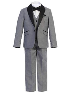Boys Premium Paisley Patterned and Solid Shawl Lapel Tuxedos - Many Colors