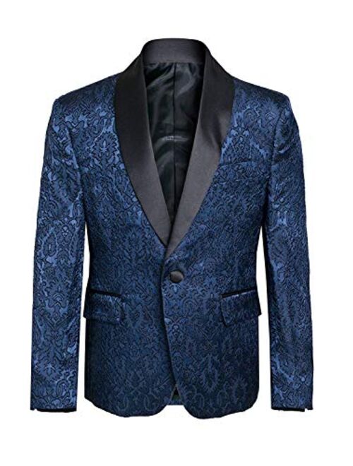 Boys Premium Paisley Patterned and Solid Shawl Lapel Tuxedos - Many Colors
