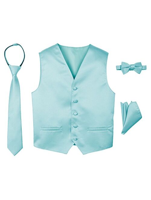 Spring Notion Boys' 4-Piece Satin Tuxedo Vest Set