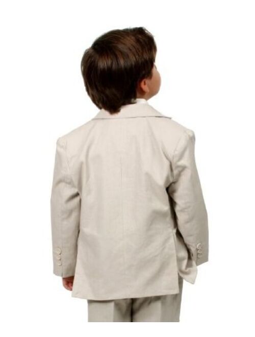 Johnnie Lene Boys Cotton/Linen Natural Summer Suit from Baby to Teen