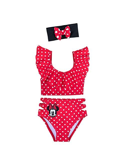 Disney Minnie Mouse 3-Piece Deluxe Swimsuit for Girls Red