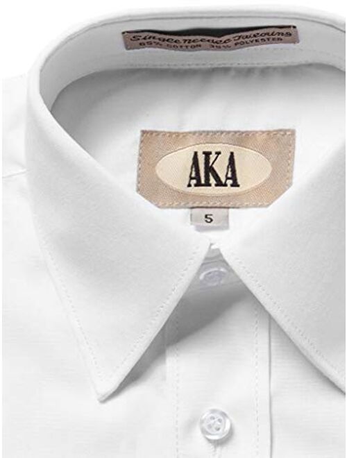 AKA Boys Solid Long Sleeve Dress Shirt - Back to School