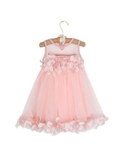 puseky Kid Girls Flower Sleeveless Princess Pageant Dress Chiffon Tulle Sundress