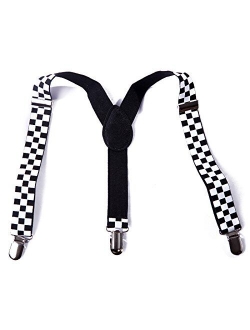 HDE Boys Solid Color Suspenders Kids Adjustable Elastic Y Back with Metal Clips