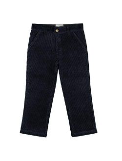 Buyless Fashion Boys Pants Flat Front Straight Cut Wide Corduroy Pattern