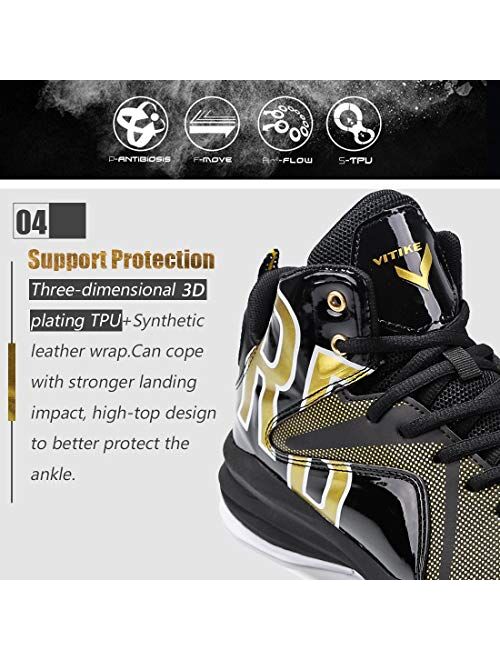 WETIKE Kid's Basketball Shoes High-Top Sneakers Outdoor Trainers Durable Sport Shoes(Little Kid/Big Kid)