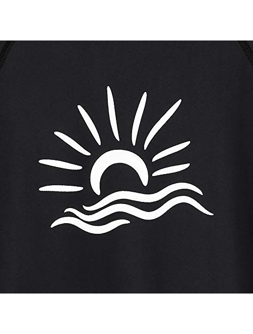 TFJH E Girls & Boys Long Sleeve Rashgurad Swimsuit UPF 50+ Kids Swimwear Sunsuits