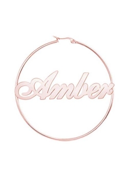 VAttract Custom Personalized Name Hoop Earrings as a Gift for Women Girls 2.5 Inch