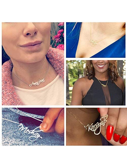 Joelle Jewelry Design 18K Gold Plated Name Necklace Personalized Sterling Silver Necklace Pendent Gifts Custom with Any Name