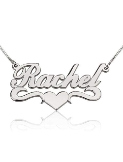 RESVIVI Personalized Sterling Silver Name Necklace Custom Made Any name Pendant Necklace