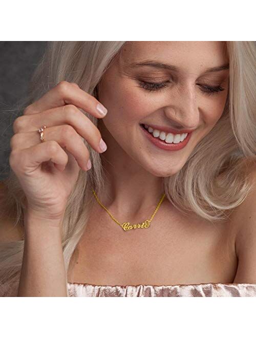 RESVIVI Personalized Sterling Silver Name Necklace Custom Made Any name Pendant Necklace