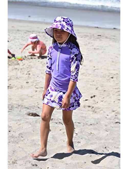 Tuga Girls Three-Piece Bathing Suit 2-14 Years, UPF 50+ Sun Protection Swim Suit