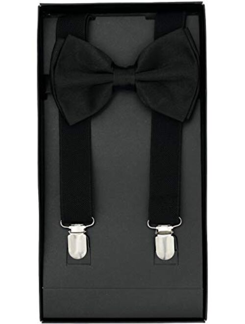 Buha Suspenders for Men, 2 in 1 Suspenders and Bow Tie, Mens Outfits Casual Suspender and Bow Tie Special Edition