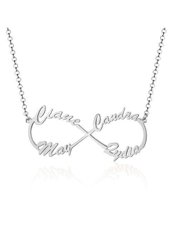 FenFang Personalized Infinity Name Necklace Custom Necklace with Any Names Infinity Necklace with Names Gift for Women Christmas Best Friends Jewelry for Women