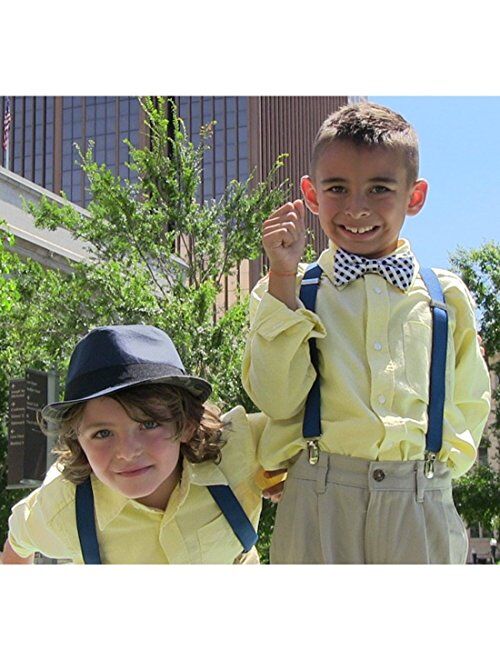 Child Kids Boys Suspenders Bowtie Set - Adjustable Suspender Set for Boys and Girls