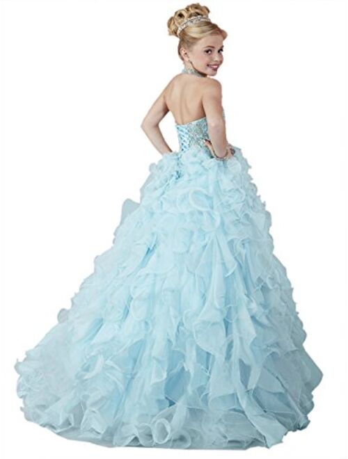 HuaMei Girls' Chiffon Halter Birthday Party Ball Gowns Kids Pageant Dresses