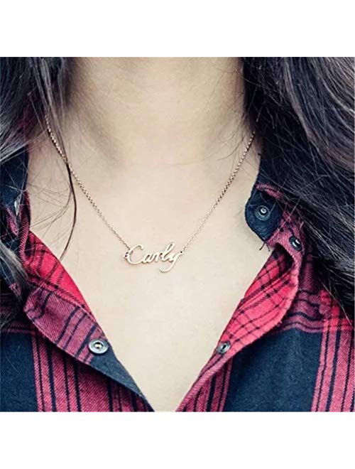 AsiaRhyme Personalized Couple Heart Name Copper Necklace Custom Made with 2 Names