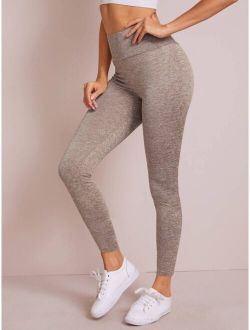 Wide Waistband Marled Leggings