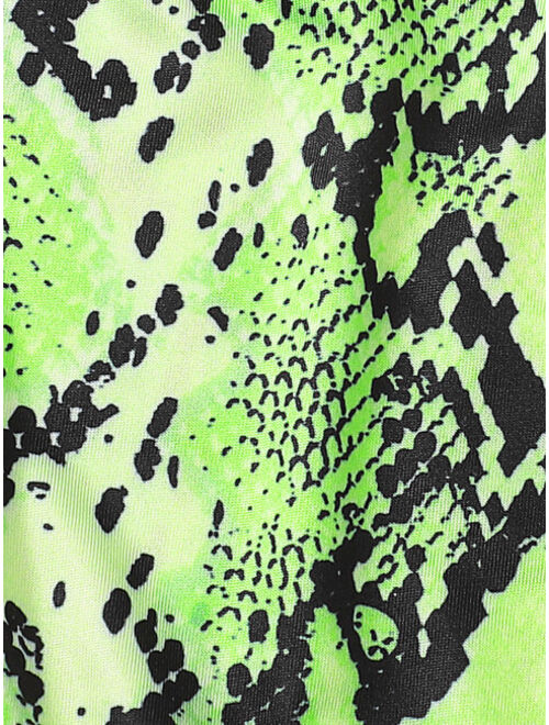 Shein Neon Lime Snakeskin Print Tube Crop Top