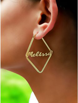 Name Earrings with Frame