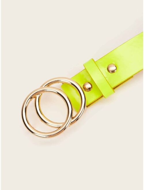 Double O-ring Neon Yellow Buckle Belt