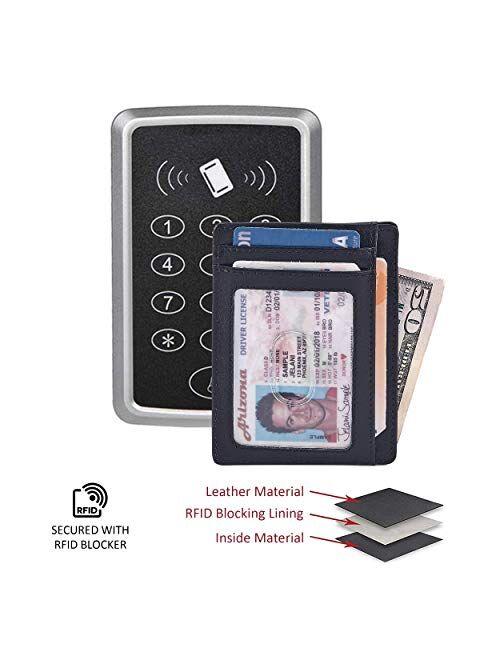 COCHOA Travel Leather Wallets for Men & Women RFID Blocking Slim Design Front Pocket Minimalist Stylish Credit Card Wallet