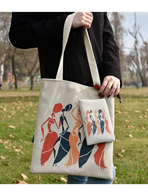 Lorisan Tote Bag for Women, Cute Large Crossbody Totes With Zipper