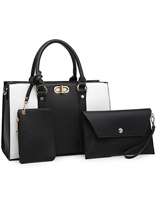 Michael Kors Women Handbags Top Handle Satchel for Ladies Vegan Leather Purse Wallet 3Pcs Set Shoulder Bag