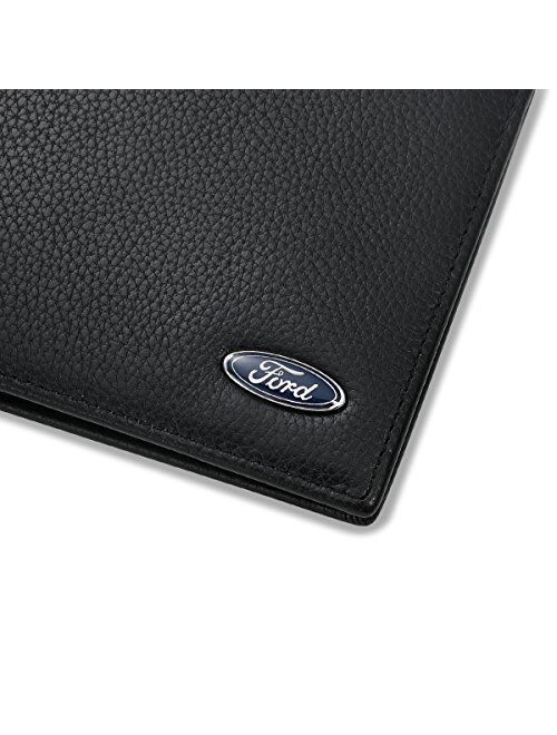 Ford Bifold Wallet with 3 Credit Card Slots and ID Window - Genuine Leather