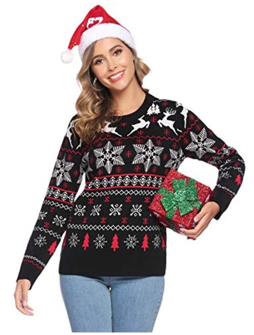 Hawiton Family Matching Ugly Xmas Sweaters Long Sleeve Christmas Reindeer Sweater Festive Pullover