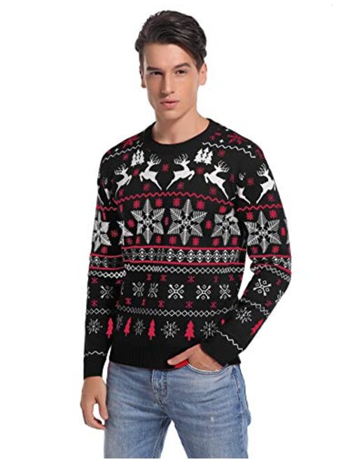 Hawiton Family Matching Ugly Xmas Sweaters Long Sleeve Christmas Reindeer Sweater Festive Pullover