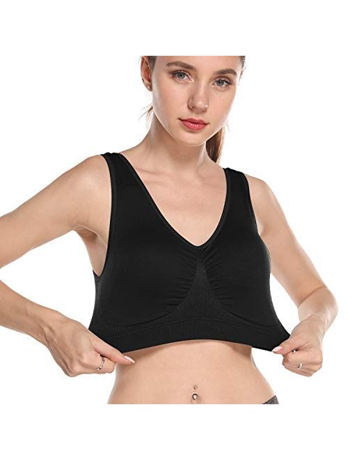 Onory 3 Pack Sports Bras for Women Wirefree Padded Workout Yoga Gym Fitness Bra