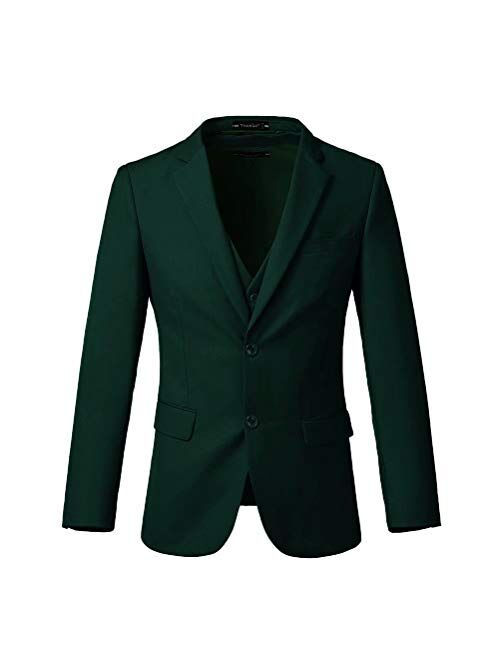 Yanlu Fachsion Suits for Men Prom Men Suits 3 Pieces Notch Lapel Two Button Casual Blazer Dark Green Suits dg-4034