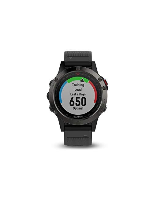 Garmin fnix 5, Premium and Rugged Multisport GPS Smartwatch, Slate Gray/Black Band, 47 MM