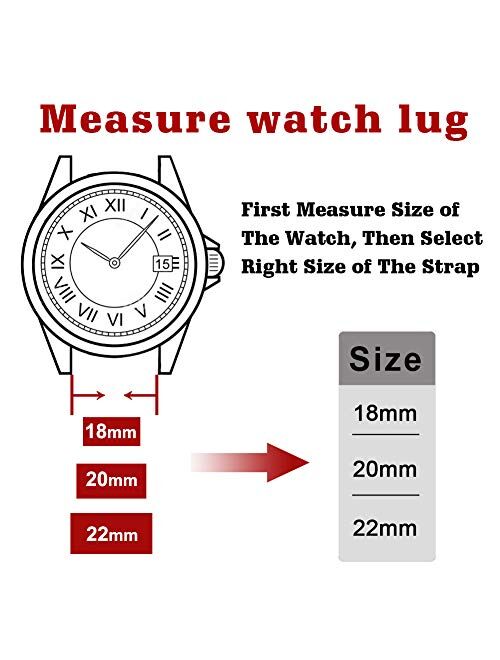 Ritche Quick Release Leather Watch Bands Top Grain Leather Watch Strap 18mm, 20mm or 22mm for Men Women