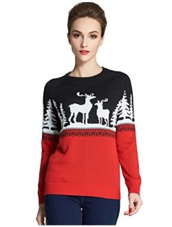 Camii Mia Women's Crew Neck Pullover Ugly Christmas Sweater