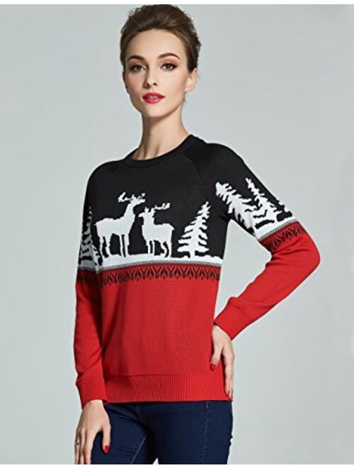 Camii Mia Women's Crew Neck Pullover Ugly Christmas Sweater
