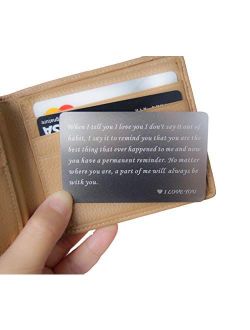 RXBC2011 Wallet gift card Engraved Wallet Insert Card boyfriend gifts valentines for him mens gifts ideas husband gifts from wife Anniversary Gifts for Men Handmade Fathe