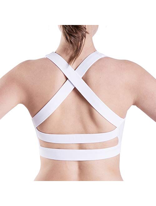 Women Sports Bra, Max Supportive Mesh Tops Activewear Fitness Workout Running Yoga Bras