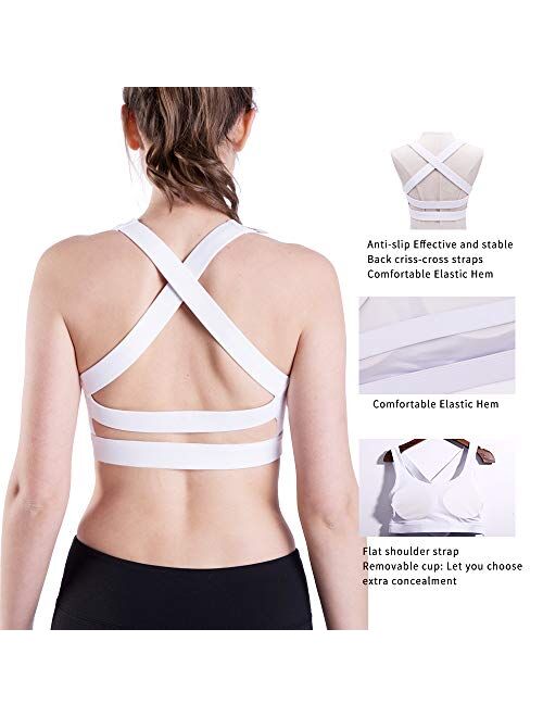 Women Sports Bra Max Supportive Mesh Tops Activewear Fitness Workout Running Yoga Bras 