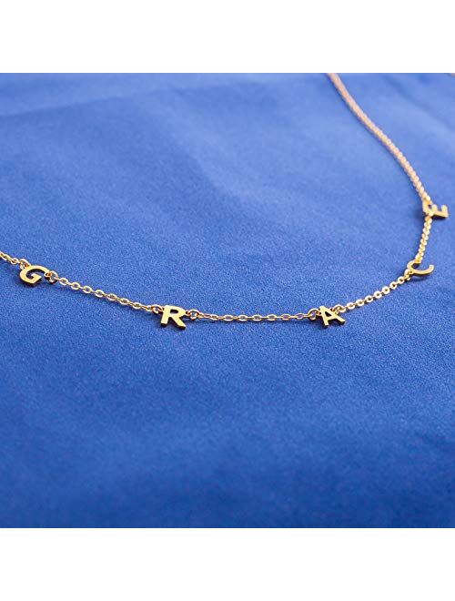 MANZHEN Customize Personalized Lucky Letter Combination Initial Clavicle Necklace Alphabet Charm Pendant Bridesmaid Jewelry for Women Girls