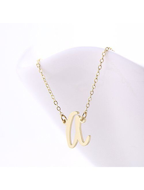 AOLO Initial Necklace 26 Letters from A-Z Stainless Steel Silver and Gold Color