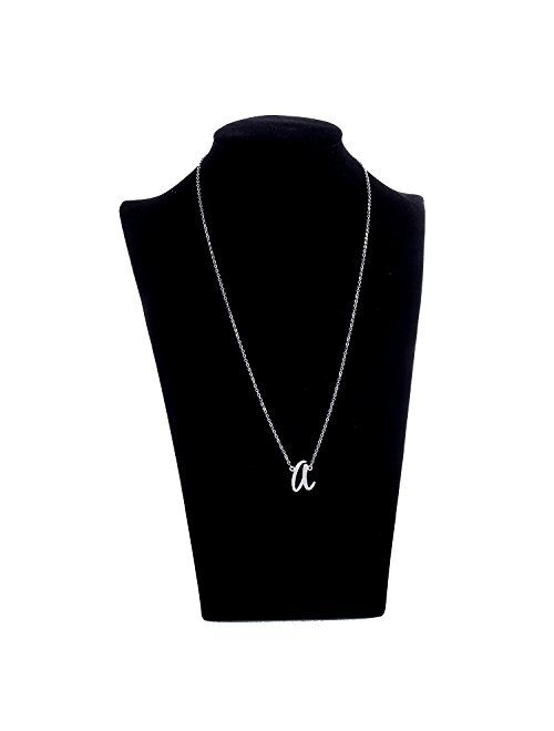 AOLO Initial Necklace 26 Letters from A-Z Stainless Steel Silver and Gold Color