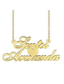 Name Necklace Personalized,18K Gold Plated Custom Name Necklace Jewelry Gifts for Women Mom Wife