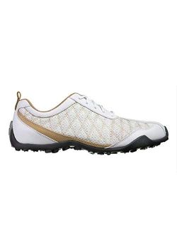 Ladies Superlites Spikeless Golf Shoes White/Tan