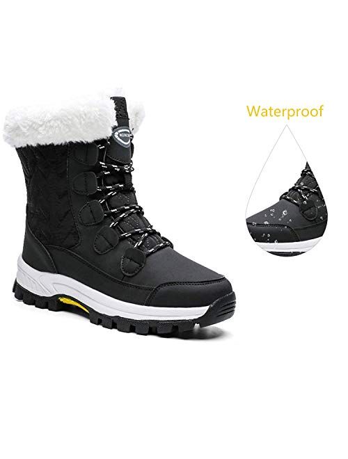 Own Shoe Women's Winter Snow Boots Outdoor Warm Fur Lined Mid Calf Waterproof Shoes for Women