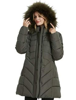 BINACL Women's Winter Warm Thicken Long Outwear Pockets Coat Parka Jacket