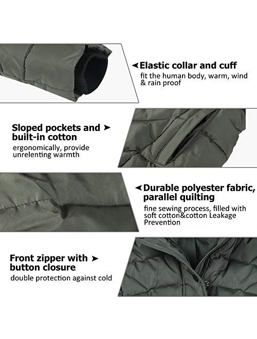 BINACL Women's Winter Warm Thicken Long Outwear Pockets Coat Parka Jacket