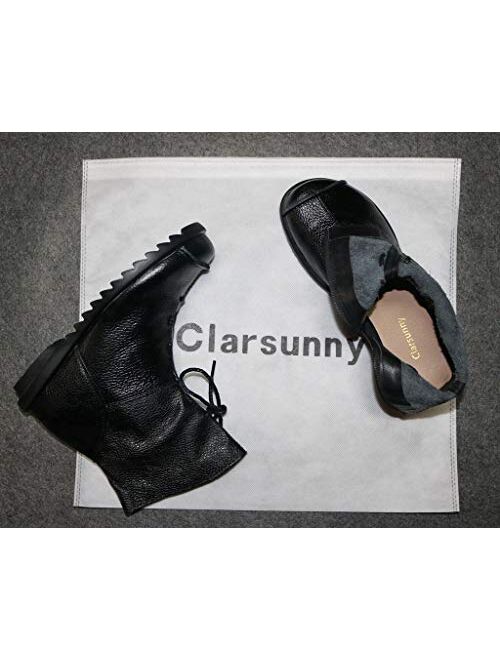 Womens Genuine Leather Casual Soft Flat Boots