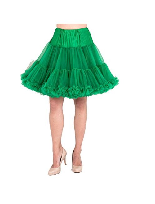 Malco Modes Luxury Vintage Knee-Length Crinoline Jennifer Petticoat Skirt Pettiskirt, Adult Tutu for Rockabilly 50s, Kelly, Large